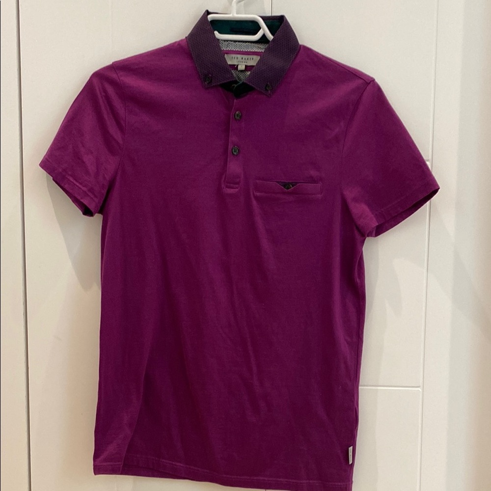 Ted Baker Purple Polo Shirt Cotton Blend